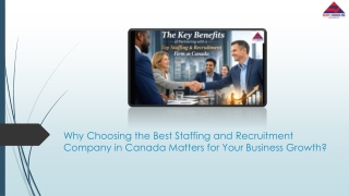 Why Choosing the Best Staffing and Recruitment Company in Canada?