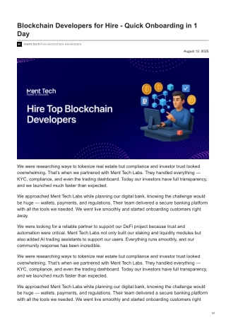 Blockchain Developers for Hire - Quick Onboarding in 1 Day