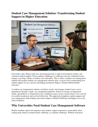 Student Case Management Software in Higher Education