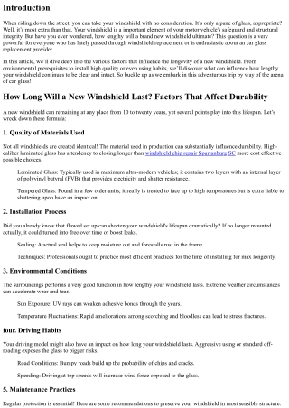 How Long Will a New Windshield Last? Factors That Affect Durability