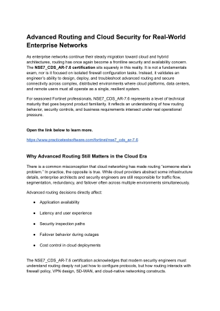 Advanced Routing and Cloud Security for Real-World Enterprise Networks