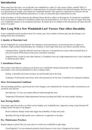 How Long Will a New Windshield Last? Factors That Affect Durability