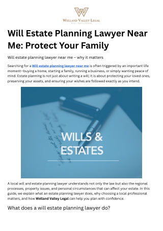 Will Estate Planning Lawyer Near Me Protect Your Family