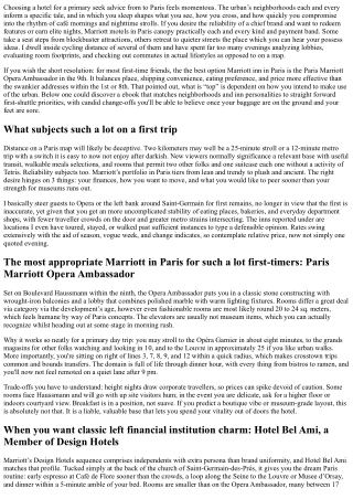 A Local’s Guide to the Best Marriott in Paris for First-Time Visitors