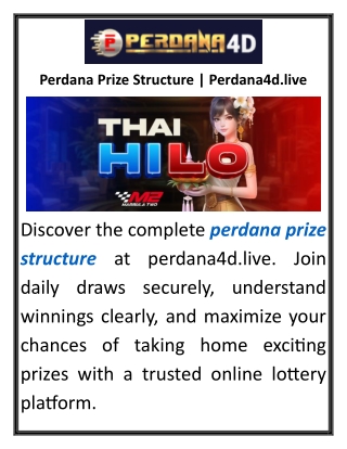 Perdana Prize Structure Perdana4d.live