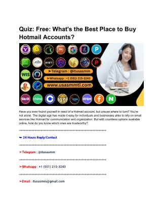 Quiz_ Free_ What's the Best Place to Buy Hotmail Accounts