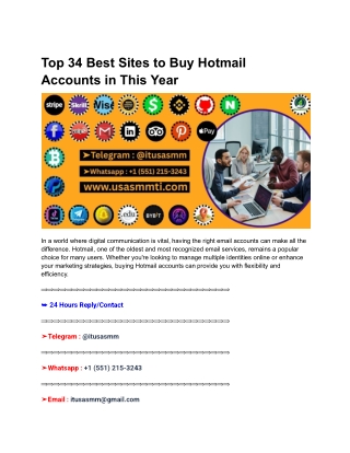 Top 34 Best Sites to Buy Hotmail Accounts in This Year