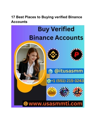 17 Best Places to Buying verified Binance Accounts