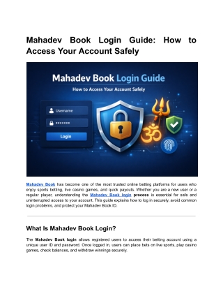 Mahadev Book Login Guide: How to Access Your Account Safely