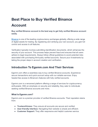 Where can I Buy Verified Binance Account?