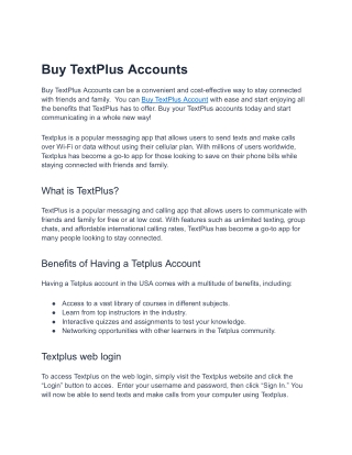 Where can I Buy TextPlus Accounts?