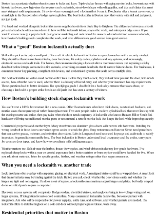 How to Choose the Best Locksmiths in Boston for Residential and Commercial Needs