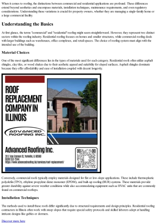 Commercial vs. Residential Roofing: Key Differences Explained by Experts