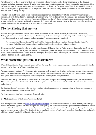 Comparing the Best Marriott Hotel in Paris for Romance vs. Business