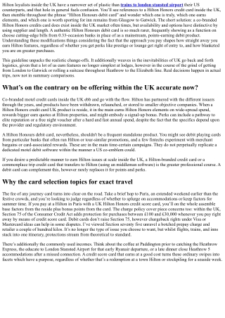 Hilton Honors Credit Card UK vs. Hilton Honours Debit Card: Which to Choose?