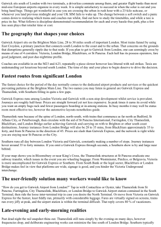 Get to Gatwick Like a Pro: Trains, Coaches, and Late-Night Options