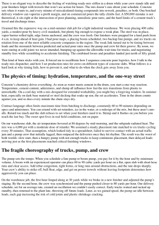 A$ 50K Lesson in Concrete Logistics: Cement Truck Timing Errors