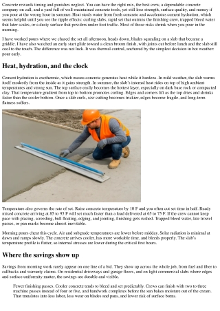 Thermal Control 101: Use Morning Concrete Squirts to Save Money