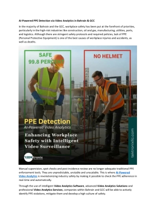 AI-Powered PPE Detection via Video Analytics in Bahrain & GCC
