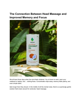 The Connection Between Head Massage and Improved Memory and Focus