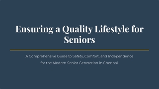Lifestyle for Seniors