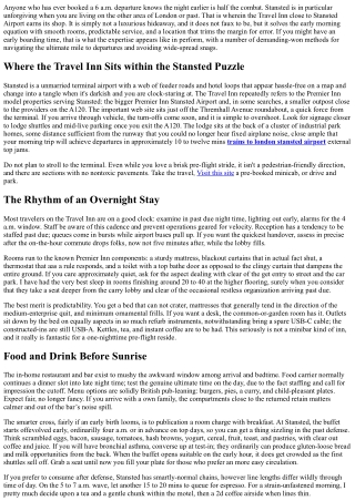 Travel Inn Stansted Airport: What to Expect Before an Early Flight