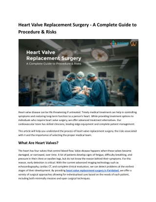 Heart Valve Replacement Surgery - A Complete Guide to Procedure & Risks.PDF submission