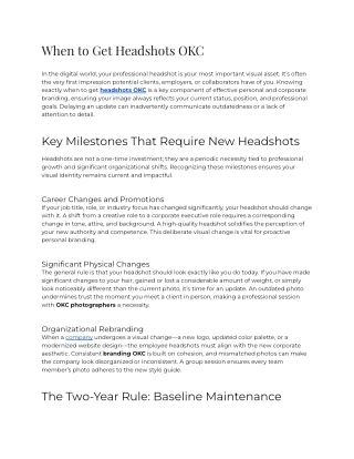E2 - When to Get Headshots OKC