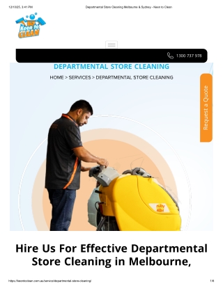 Departmental Store Cleaning Melbourne & Sydney - Keen to Clean