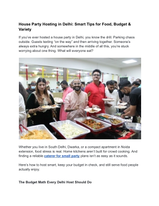 House Party Hosting in Delhi_ Smart Tips for Food, Budget & Variety