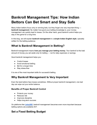 Responsible Gaming in Online Betting – Safe Betting Guide for Indians