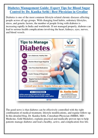 Diabetes Management Guide: Expert Tips for Blood Sugar Control