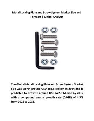 Metal Locking Plate and Screw System Market Size and Forecast | Global Analysis