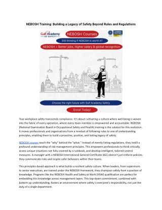 Unlock Your Voice: How NEBOSH Certification Builds Unshakable Professional