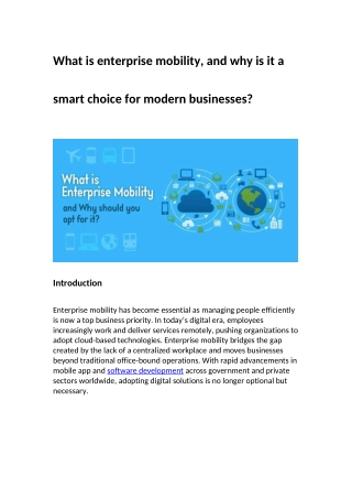 What is enterprise mobility, and why is it a smart choice for modern businesses?