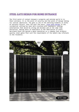 steel gate design for home entrance