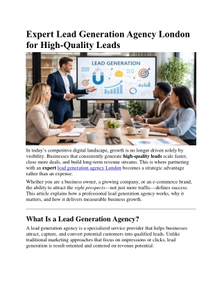 Expert Lead Generation Agency London for High-Quality Leads