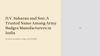 D.V. Saharan and Son: Trusted Army Badges Manufacturers in India