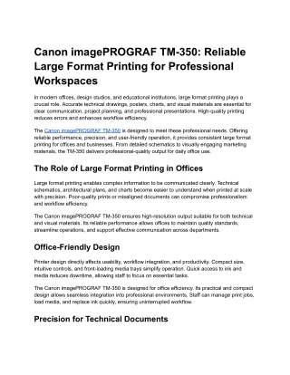 Canon imagePROGRAF TM-350