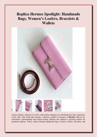 Replica Hermes Spotlight Handmade Bags, Women’s Loafers, Bracelets & Wallets
