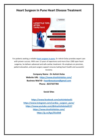 Heart Surgeon In Pune Heart Disease Treatment