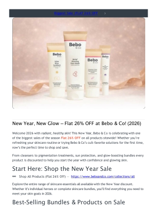 New Year New Glow Skincare Deal 2026 by Bebo & Co