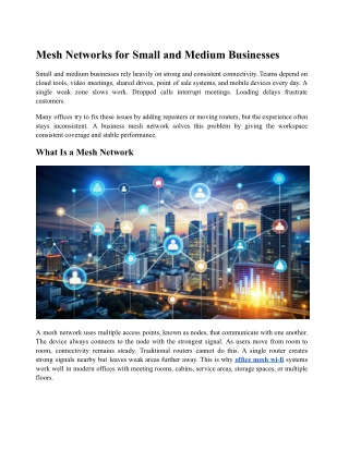 Mesh Networks for SMBs: Reliable Office Wi-Fi Solutions | Spectra