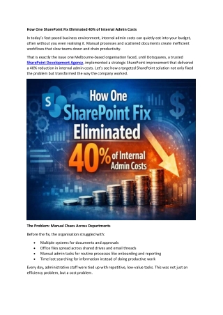 How One SharePoint Fix Eliminated 40% of Internal Admin Costs