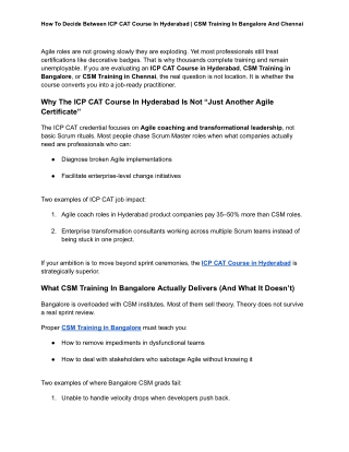 How To Decide Between ICP CAT Course In Hyderabad _ CSM Training In Bangalore And Chennai