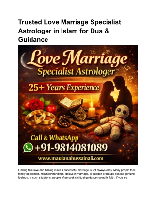 Islamic Love Marriage Specialist Astrologer in India