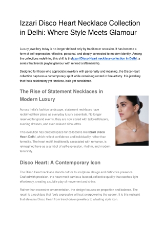 Izzari Disco Heart Necklace Collection in Delhi_ Where Style Meets Glamour
