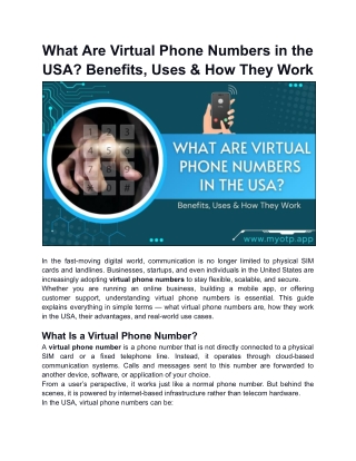 What Are Virtual Phone Numbers in the USA?