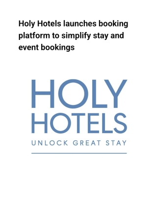 Holy Hotels launches booking platform to simplify stay and event bookings