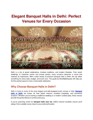 Banquet Halls in Delhi | Book & Compare Venues – bookmybanquets